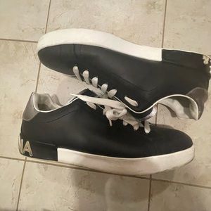 Men's Portofino Logo Leather Low-Top Sneakers